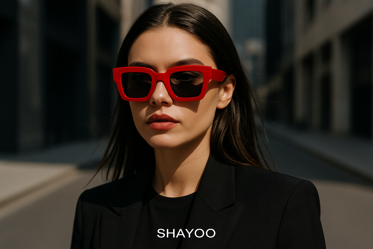 Femme portant rouge bold