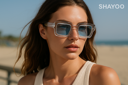 Personne portant transparent/bleu